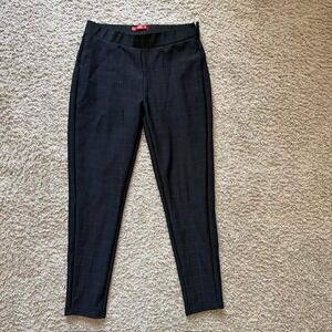 Maze Collection Black Plaid Windowpane Pull On Slim Pants Petite Medium PM